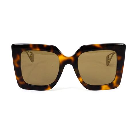 gucci rectangle sunglasses tortoise|gucci tortoise sunglasses women.